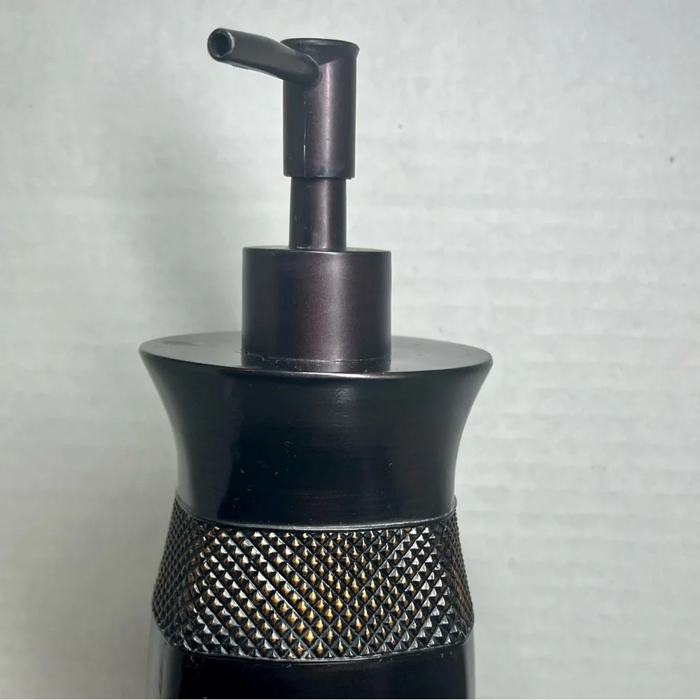 DARK BROWN & SILVER SOAP DISPENSER (MINT CONDITION)